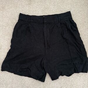 Abercrombie Black high waisted linen Shorts
